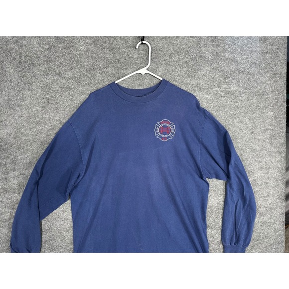 San Francisco Fire Dept Engine 43 Long Sleeve T-Shirt Mens XL Blue Hanes Beefy-T - Picture 2 of 15